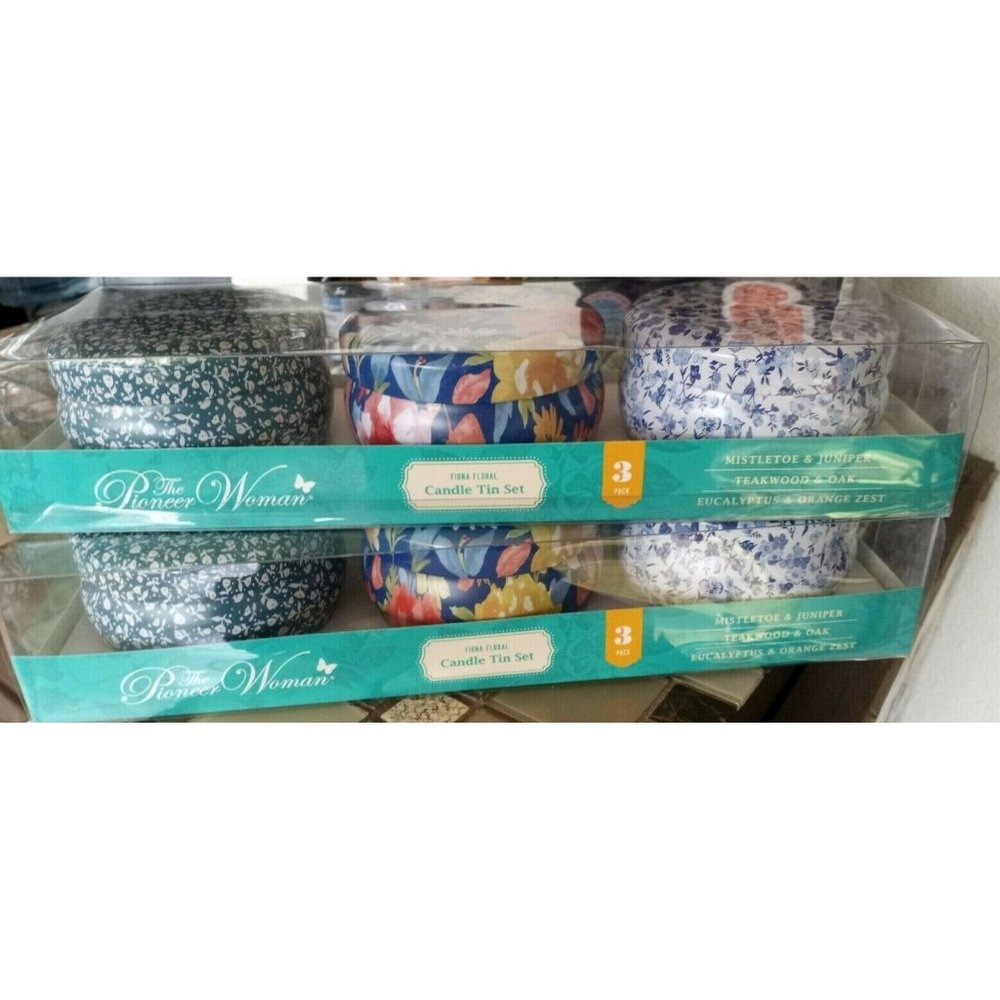 NEW Lot Of 6 The Pioneer Woman Candles REUSABLE TINS Country Floral Woodsy Scent